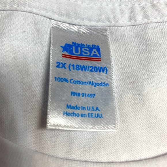 USA Made in America 2018 T Shirt Unisex Adult 2X White Sparkling USA Symbol New - Picture 4 of 5